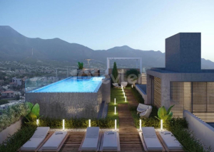 Girne / Çarşı Merkezi 1+1 Blue Palm havuzlu Rezidans